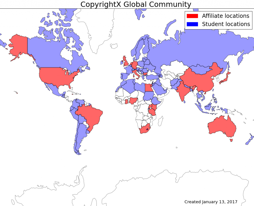 CopyrightX Student and Affiliate Locations